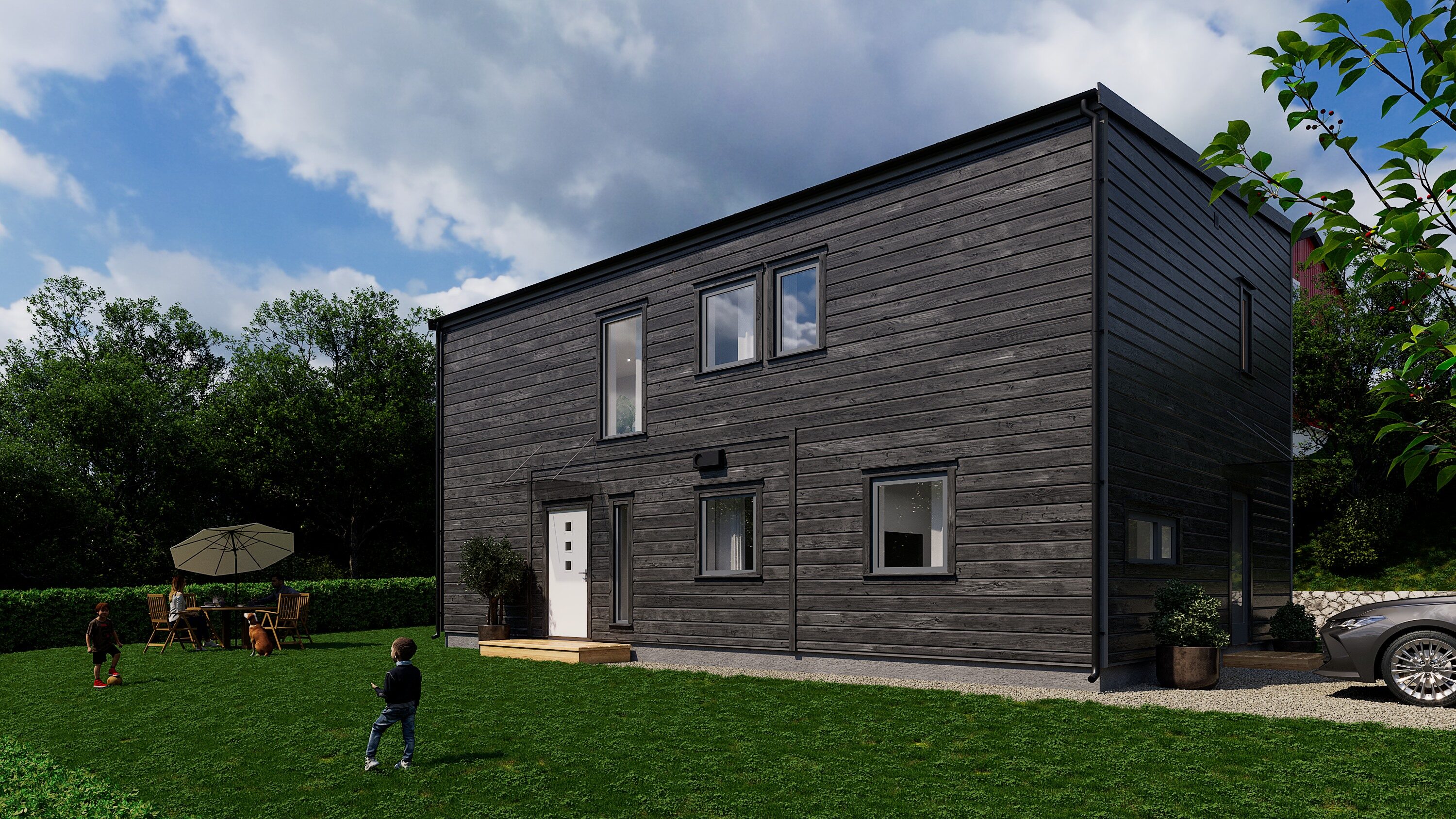 Kappelveien — eksteriørvisualisering av inngangsparti