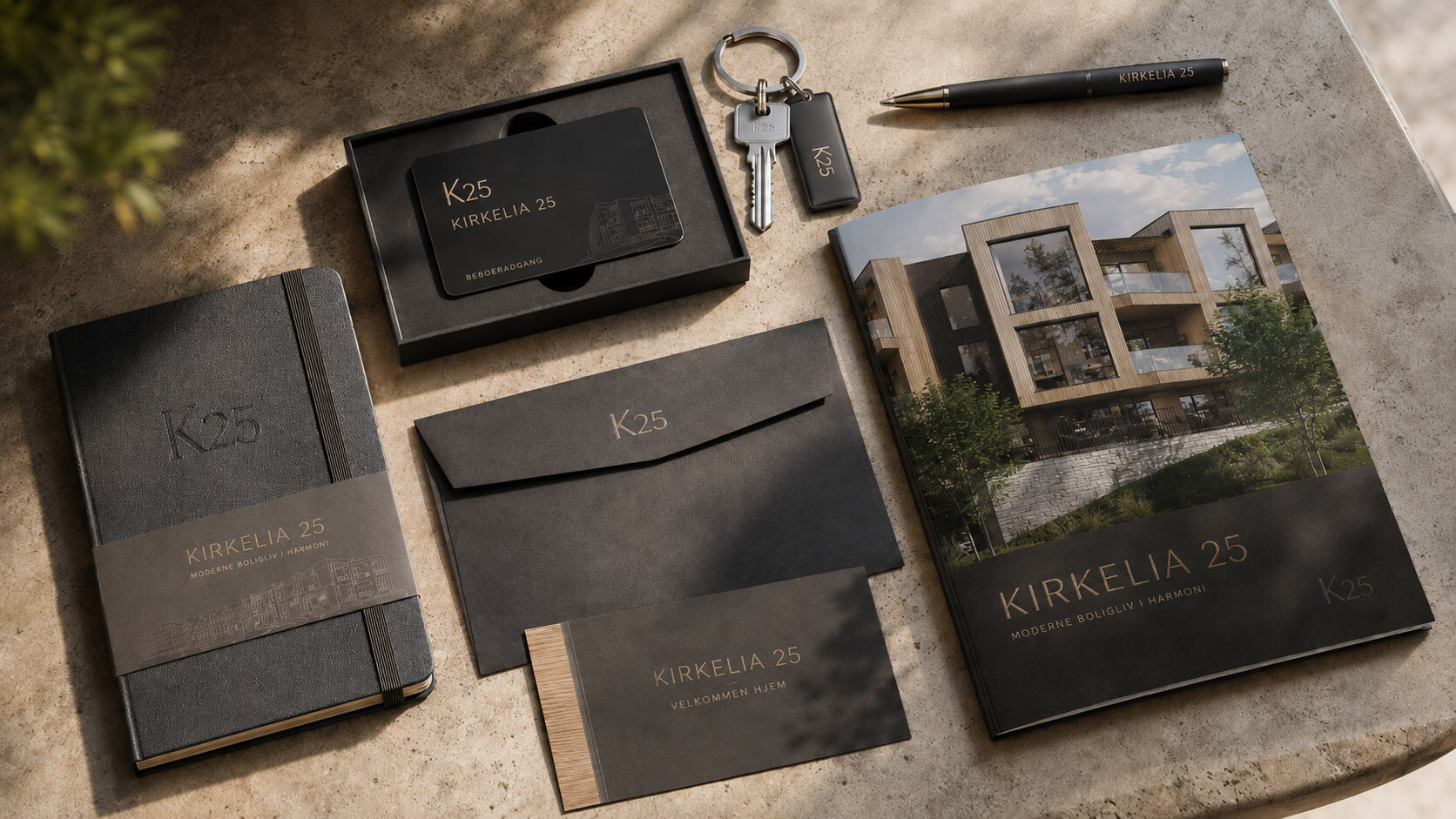 Kirkelia 25 — prospekt, visittkort og trykksaker